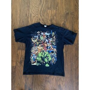 Vintage 2000s Marvel Comics Characters Jumbo Print Mad Engine T Shirt